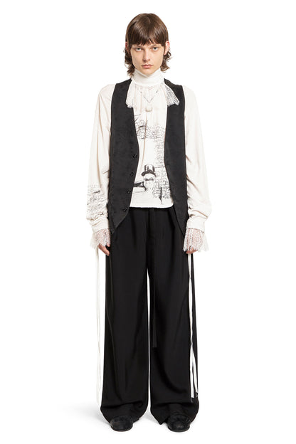 ANN DEMEULEMEESTER MAN OFF-WHITE T-SHIRTS & TANK TOPS