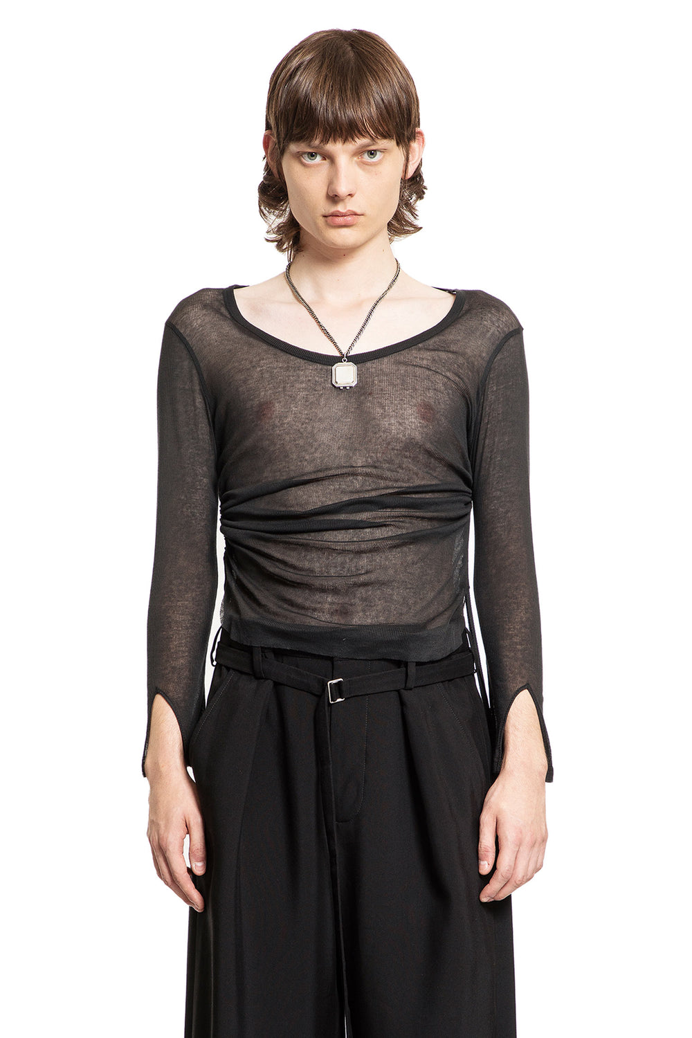 ANN DEMEULEMEESTER MAN BLACK T-SHIRTS & TANK TOPS