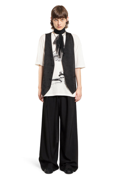 ANN DEMEULEMEESTER MAN OFF-WHITE T-SHIRTS & TANK TOPS