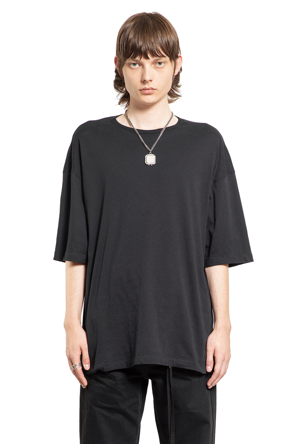 ANN DEMEULEMEESTER MAN BLACK T-SHIRTS & TANK TOPS