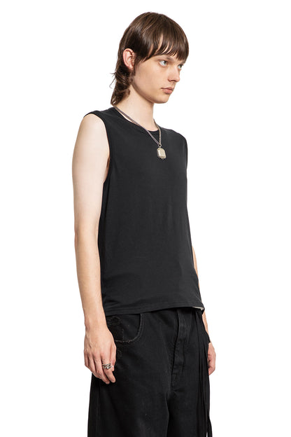 ANN DEMEULEMEESTER MAN BLACK T-SHIRTS & TANK TOPS