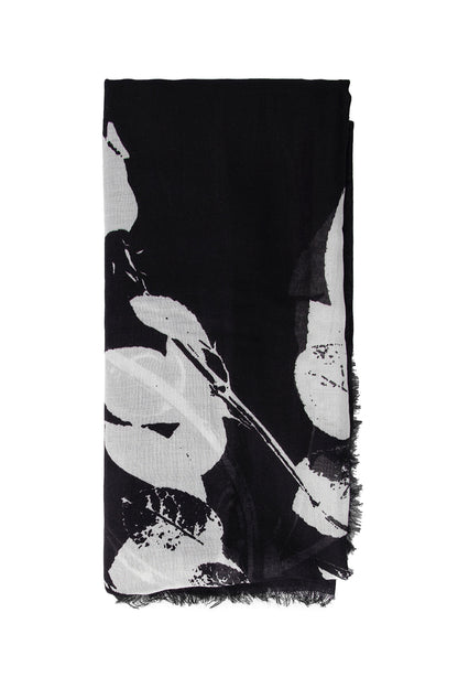 ANN DEMEULEMEESTER UNISEX BLACK&WHITE SCARVES