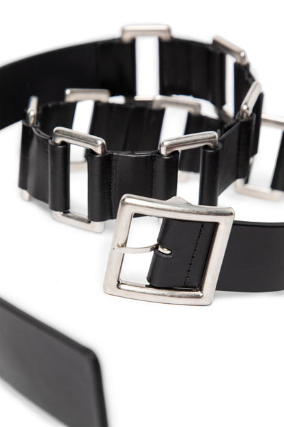 ANN DEMEULEMEESTER UNISEX BLACK BELTS