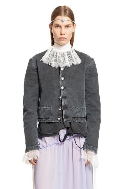 ANN DEMEULEMEESTER WOMAN BLACK JACKETS