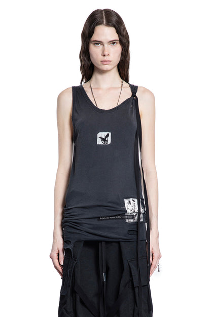 ANN DEMEULEMEESTER WOMAN BLACK T-SHIRTS & TANK TOPS