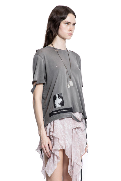 ANN DEMEULEMEESTER WOMAN GREY T-SHIRTS & TANK TOPS