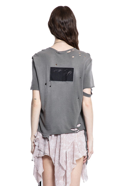 ANN DEMEULEMEESTER WOMAN GREY T-SHIRTS & TANK TOPS