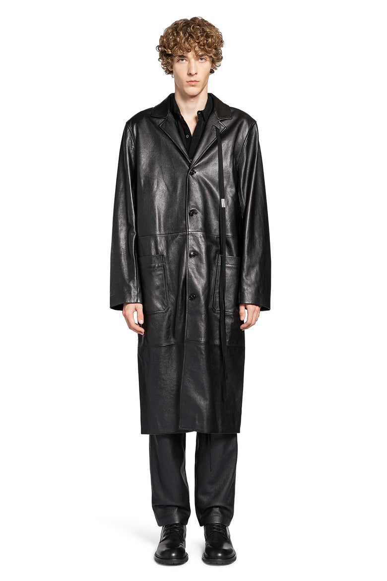 Adonis Coat in Satin Structured Leather