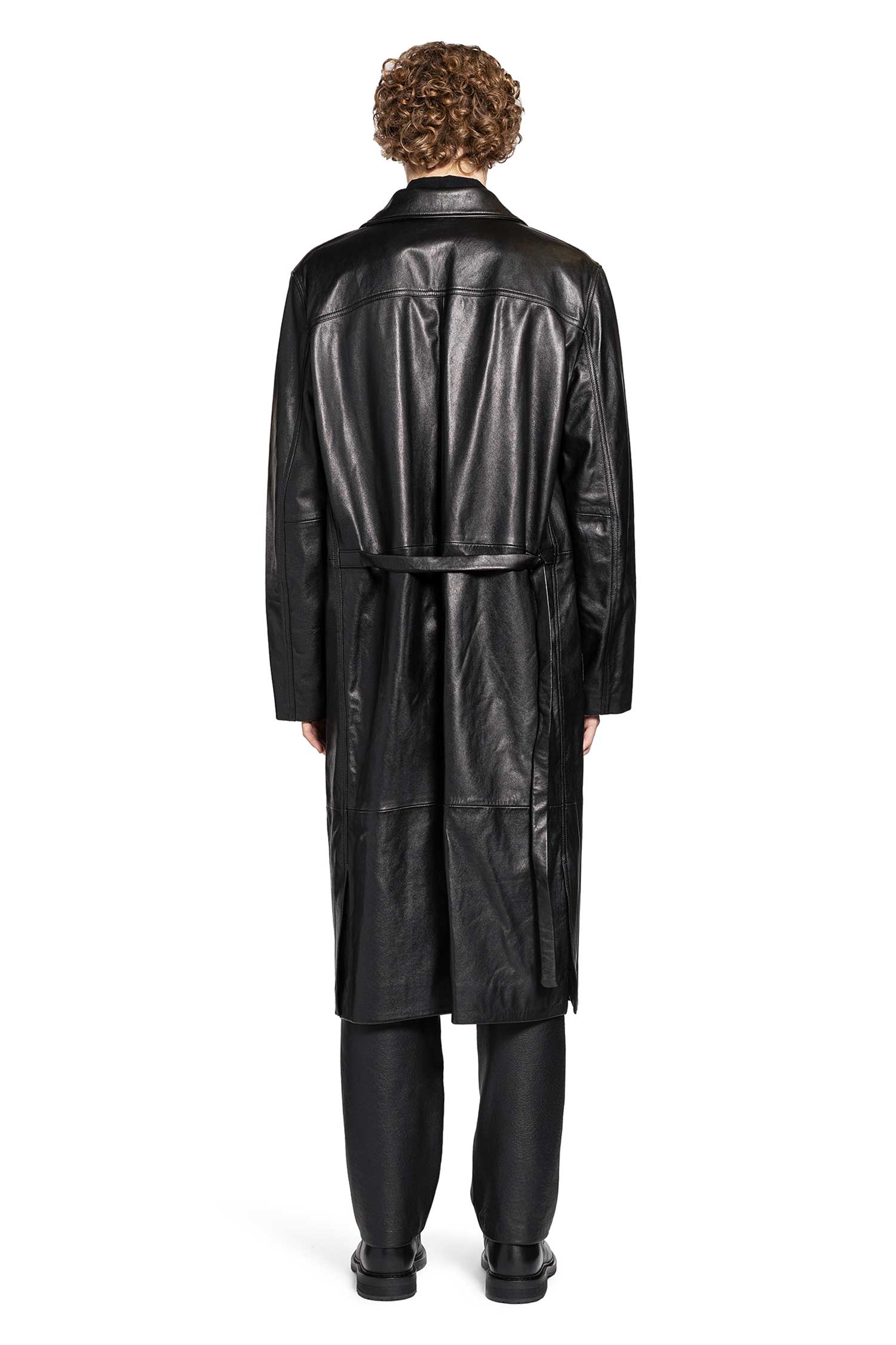 Adonis Coat in Satin Structured Leather