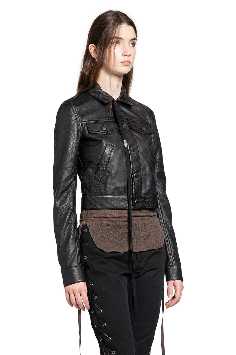 Ilmi Satin Structured Leather Jacket
