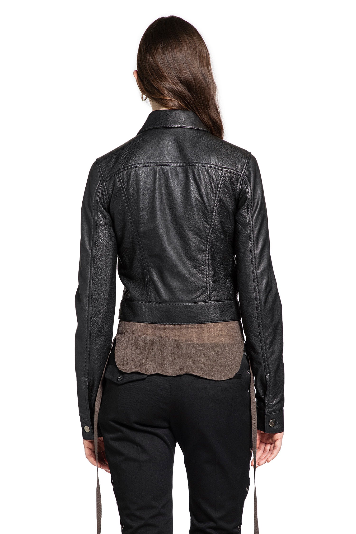 Ilmi Satin Structured Leather Jacket