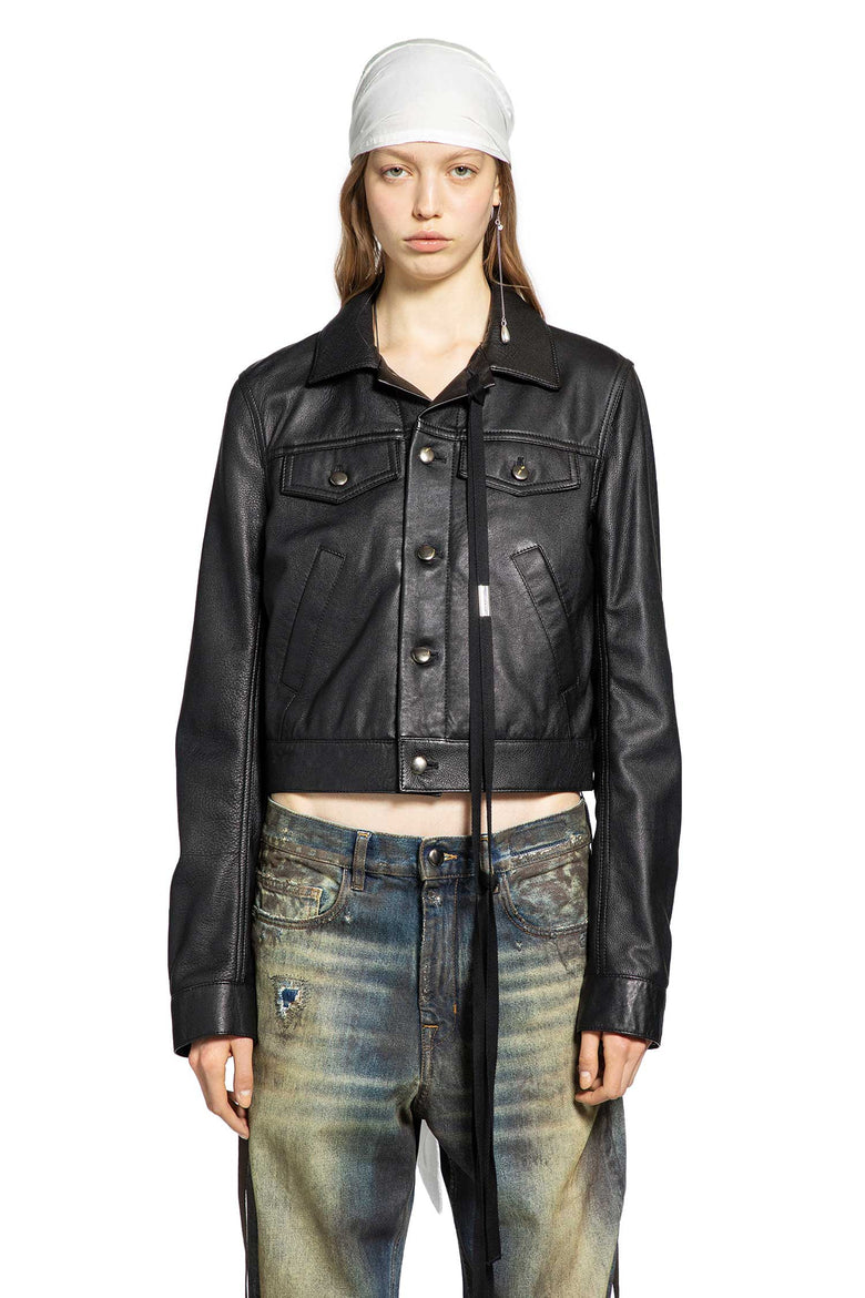 Ilmi Satin Structured Leather Jacket