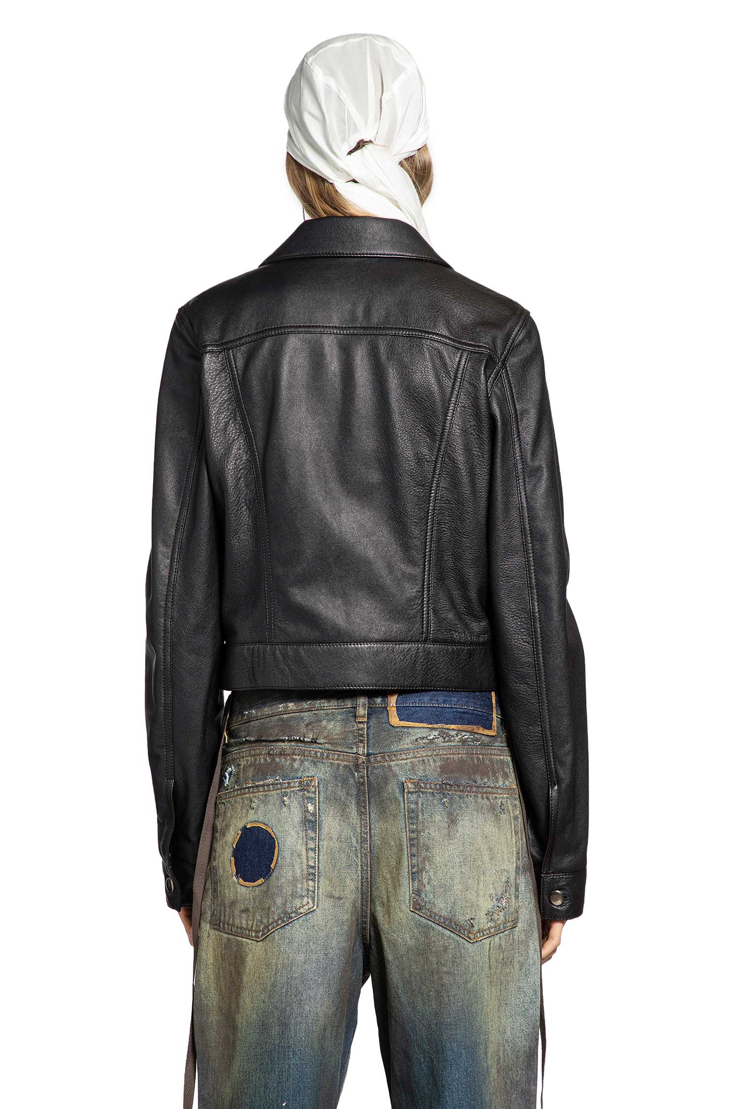 Ilmi Satin Structured Leather Jacket