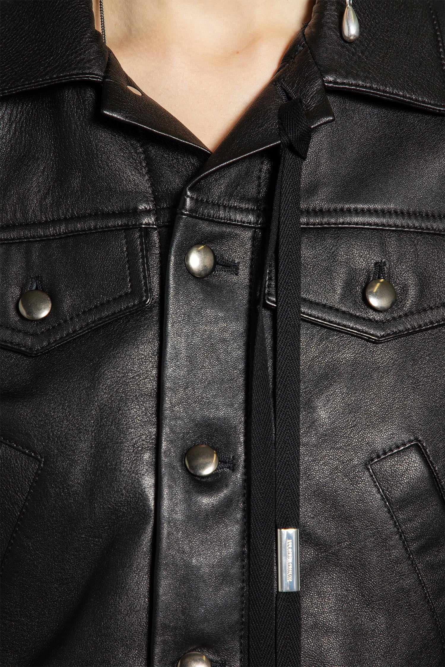 Ilmi Satin Structured Leather Jacket