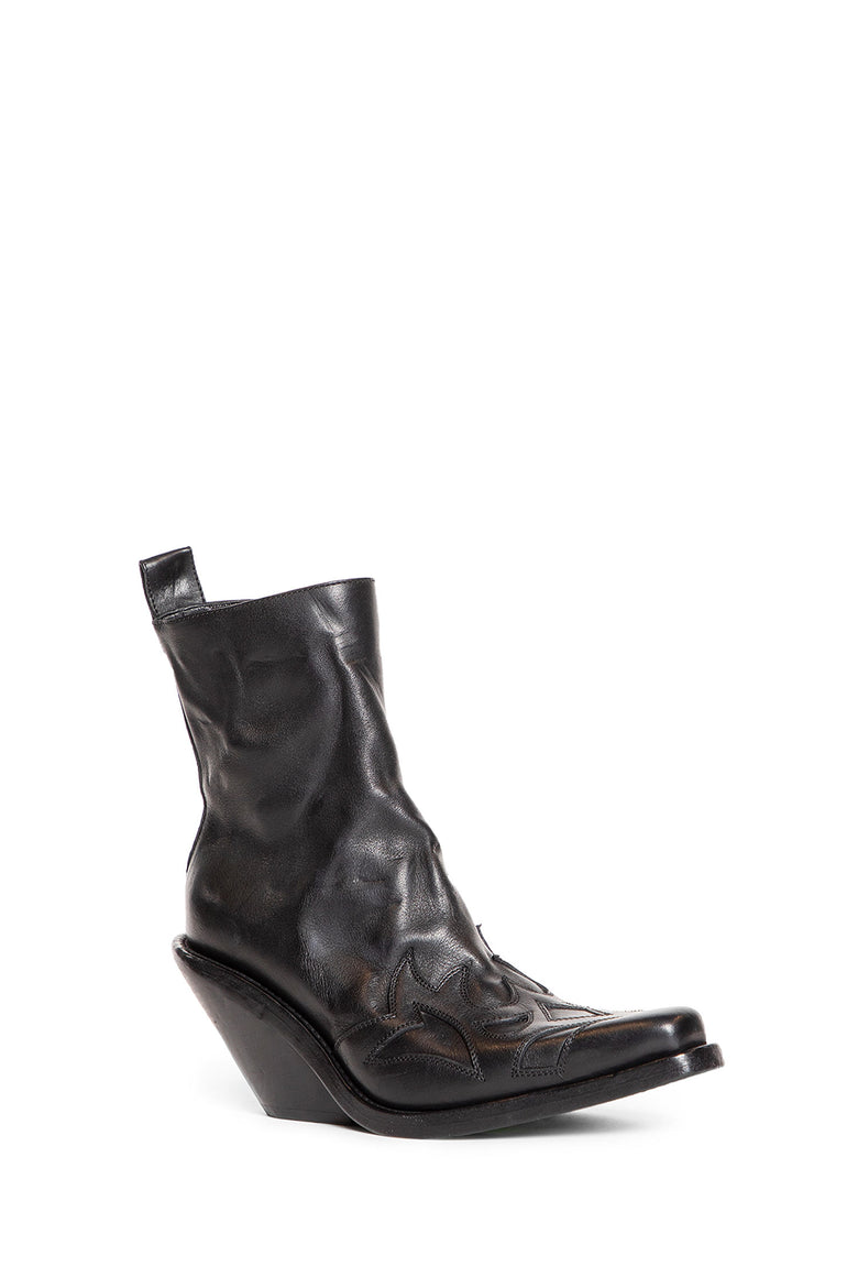 Hemo Western Boots in washed grained calfskin