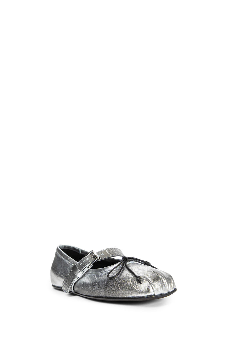 Zoey Ballerinas in Dusty Laminated Leather