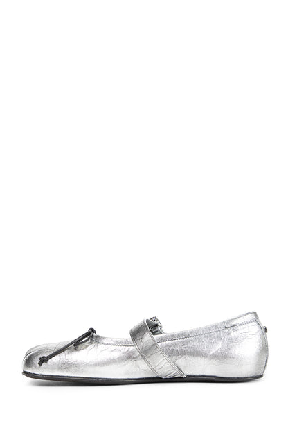 Zoey Ballerinas in Dusty Laminated Leather