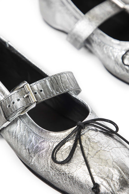 Zoey Ballerinas in Dusty Laminated Leather