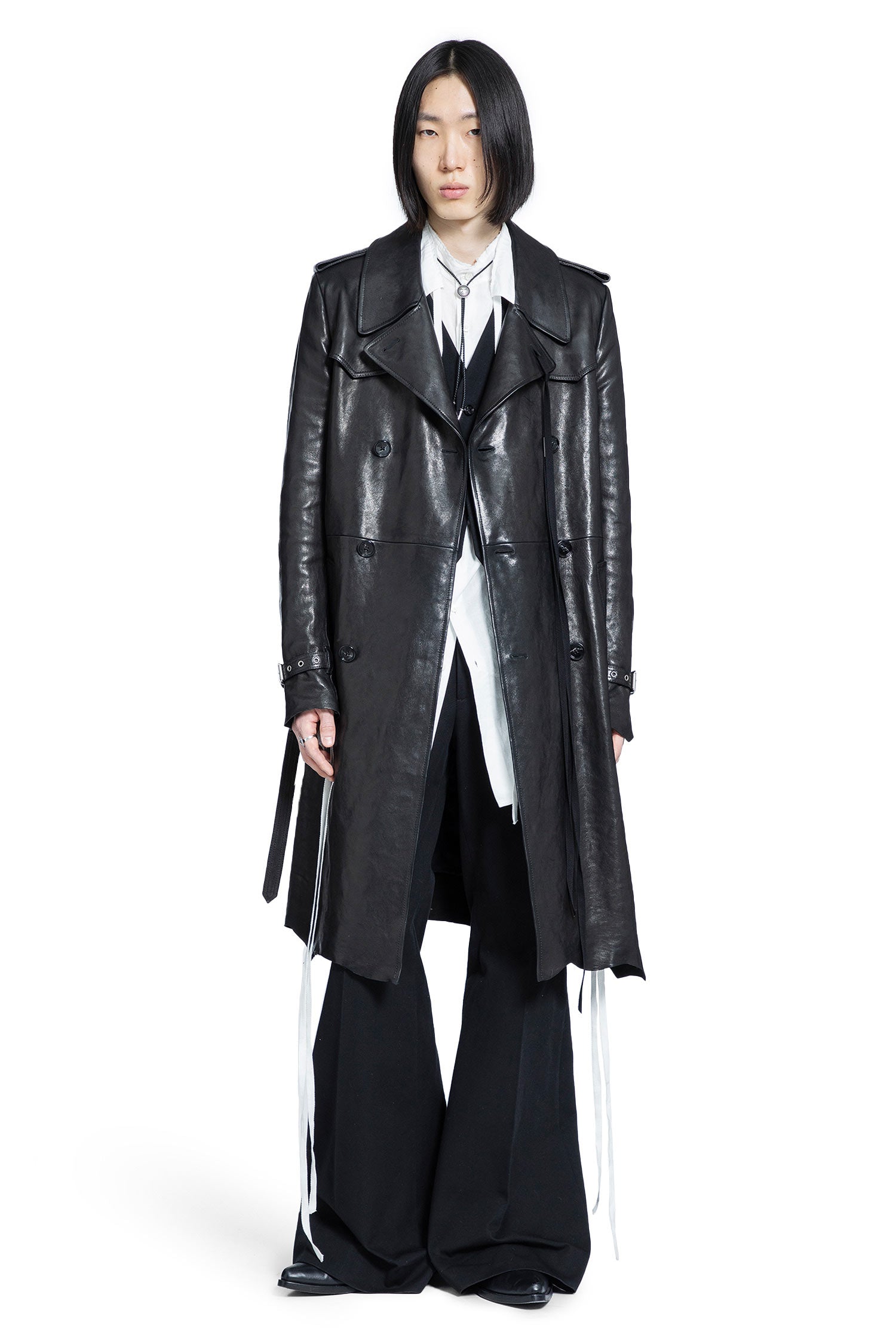 Flupke Double-Breasted Leather Coat