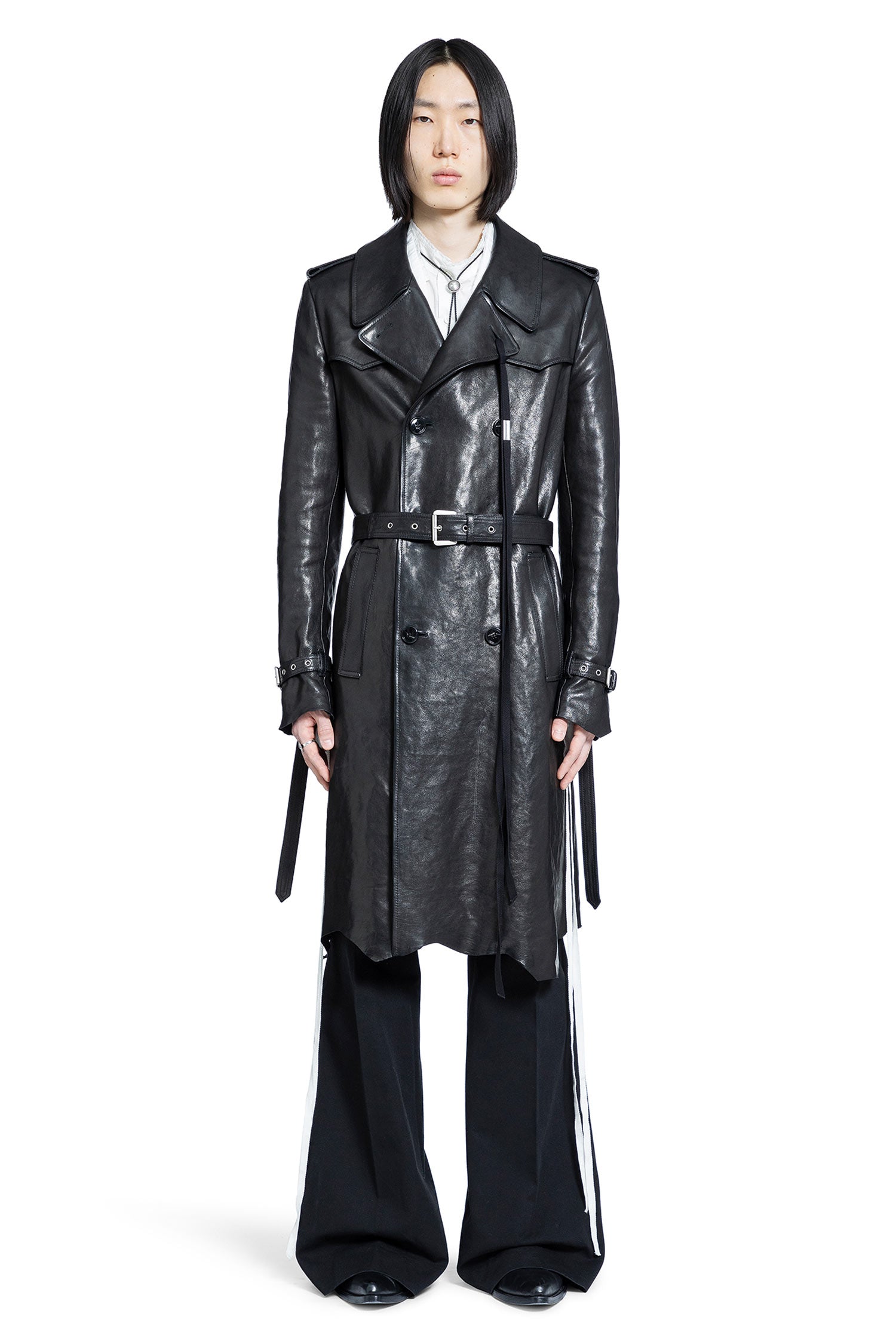 Flupke Double-Breasted Leather Coat