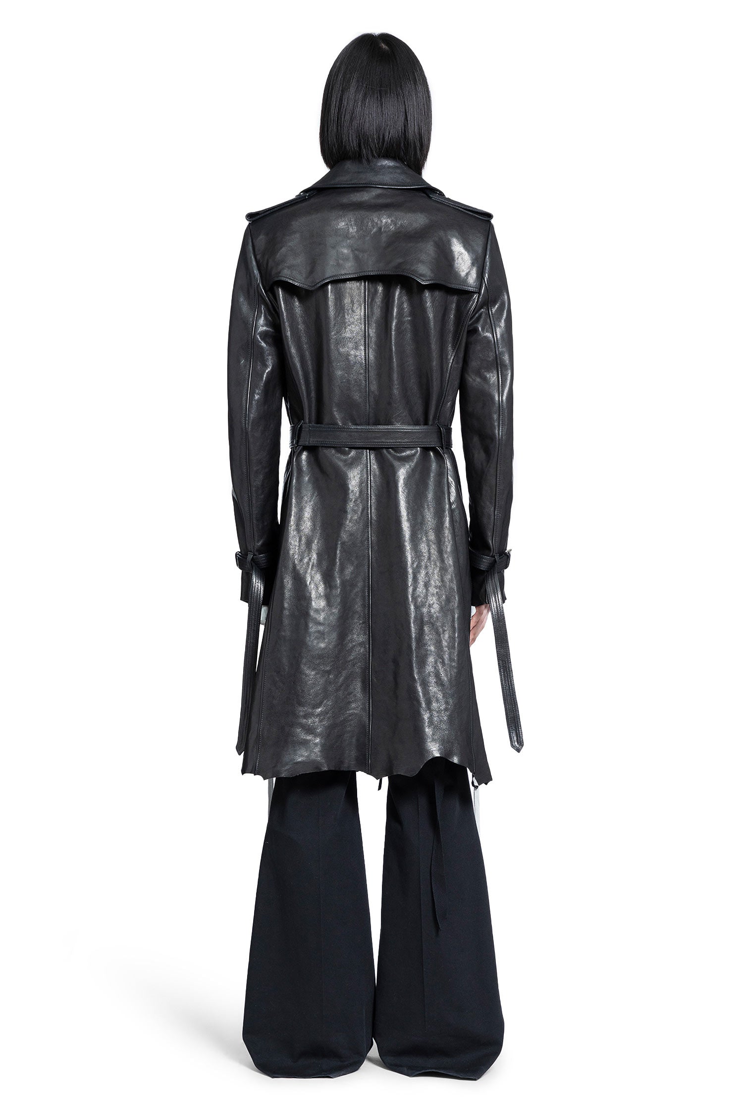 Flupke Double-Breasted Leather Coat