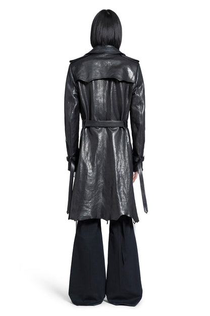 Flupke Double-Breasted Leather Coat