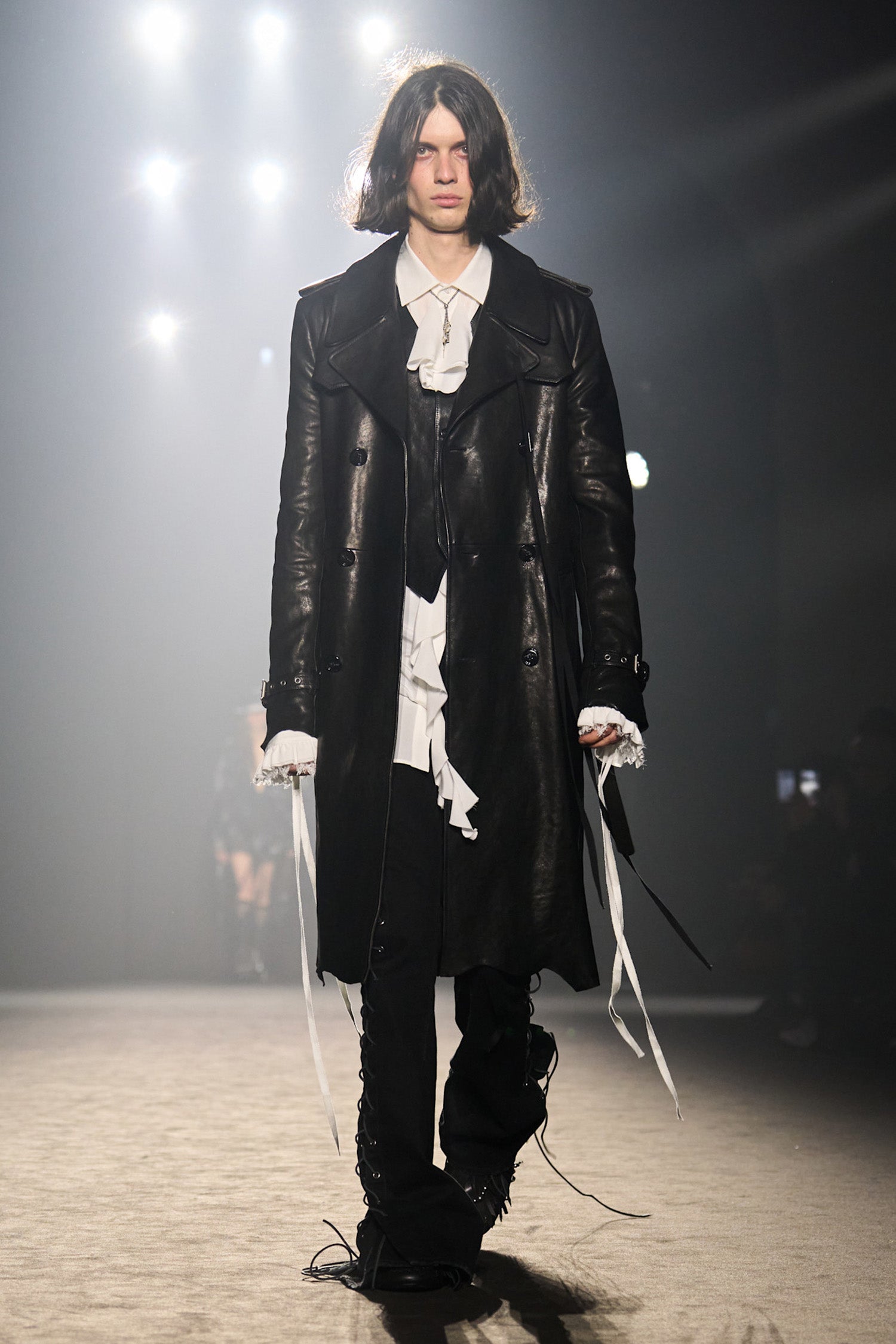 Flupke Double-Breasted Leather Coat