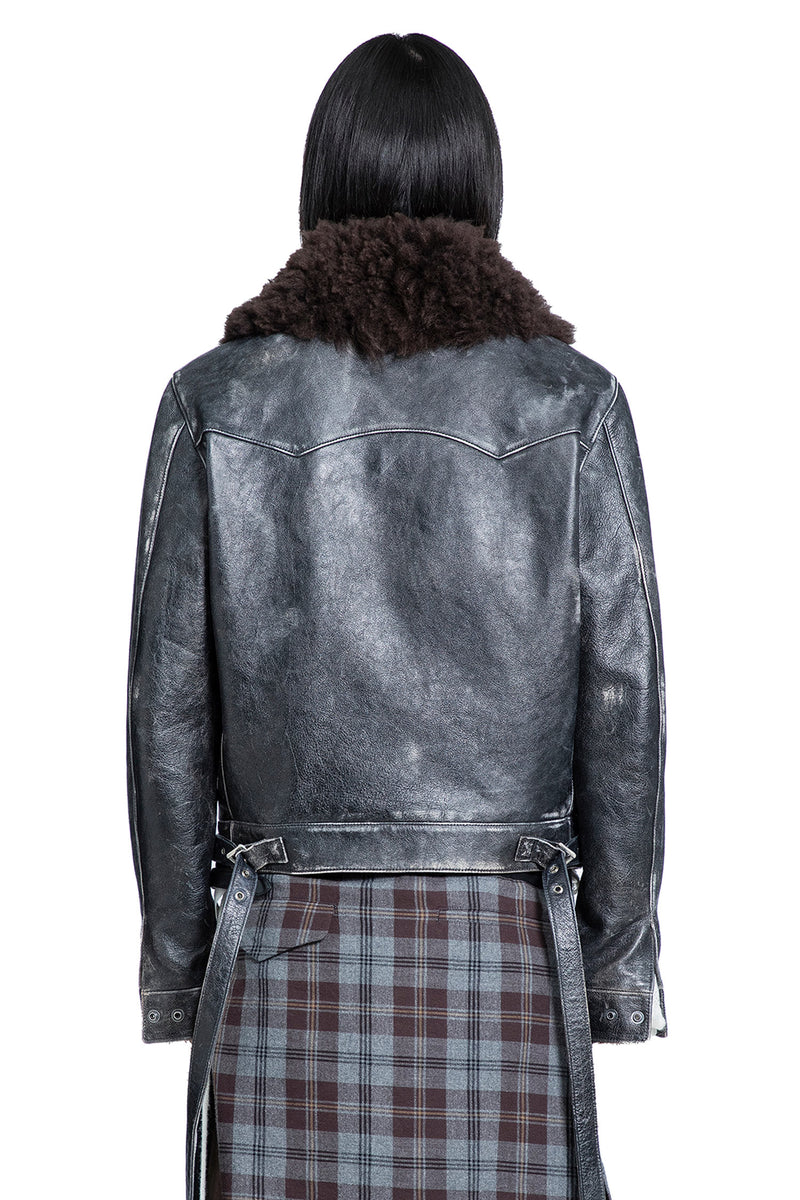 Binus Distressed Shearling Leather Jacket