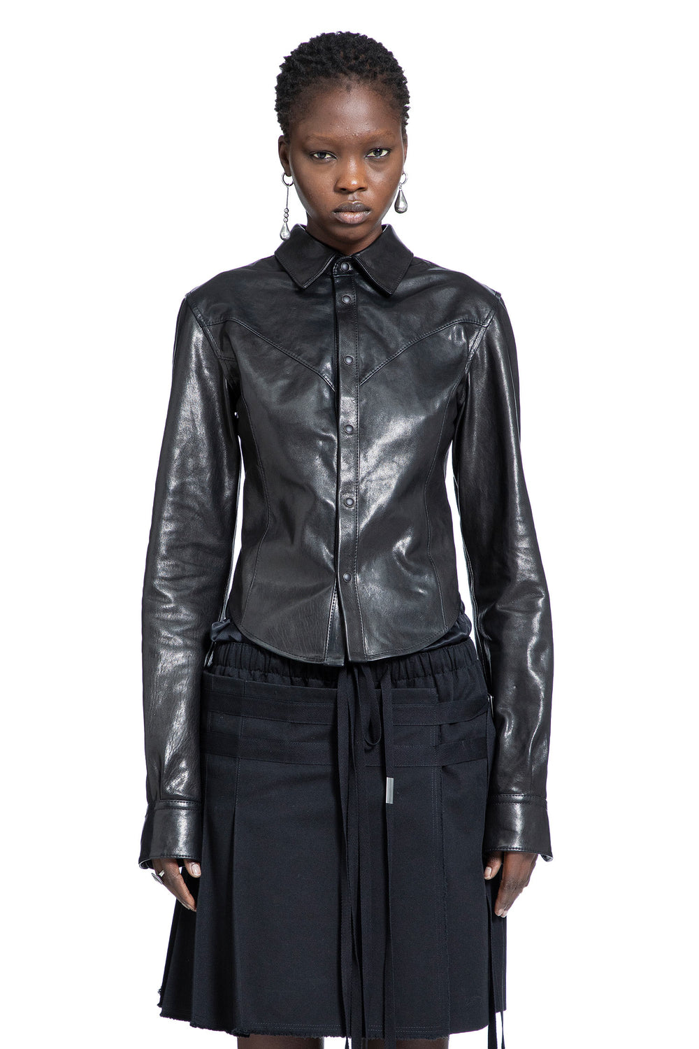 Drika Western Shirt in Leather