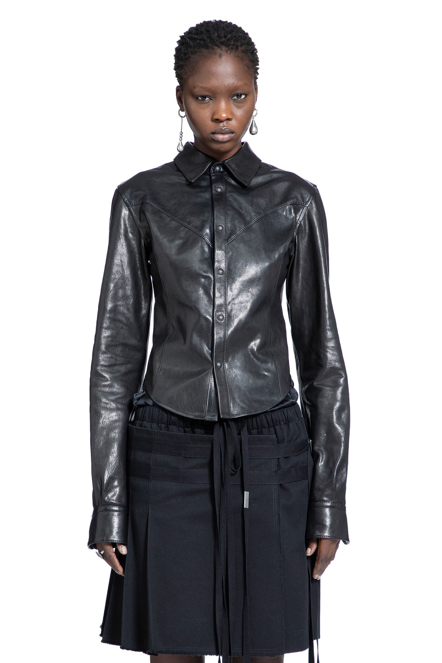 Drika Western Shirt in Leather