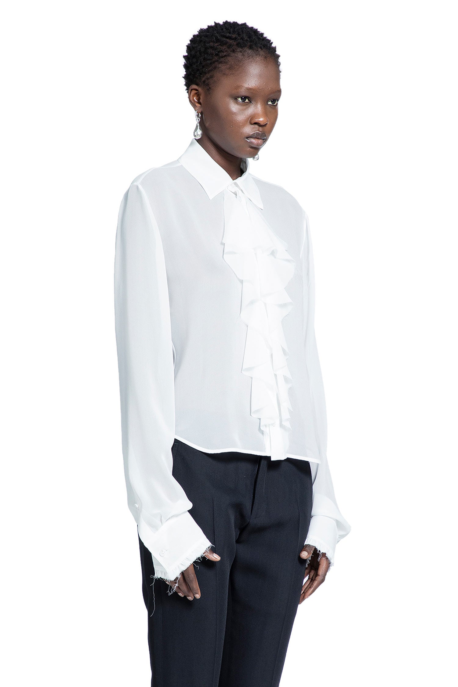 Nare Slim Fit Ruffle Shirt