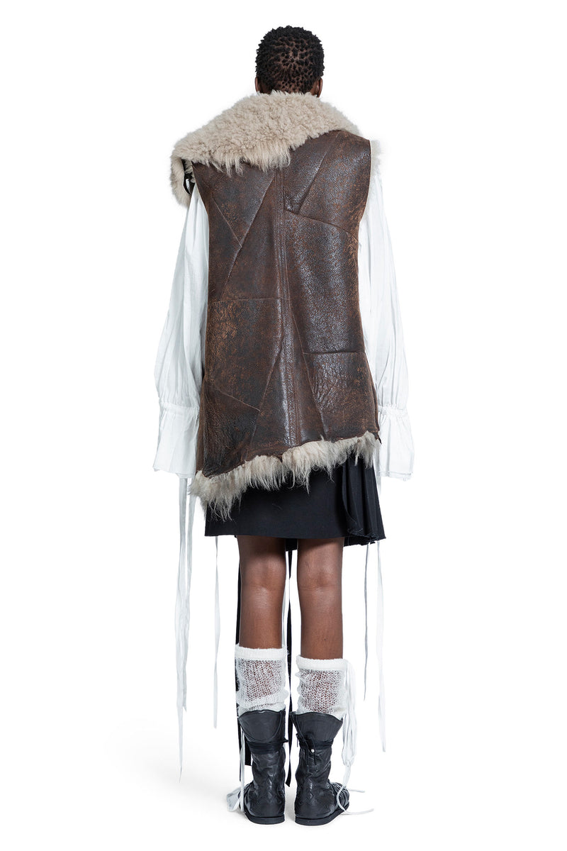 Aleid Asymmetric Shearling Vest - Antonioli.eu