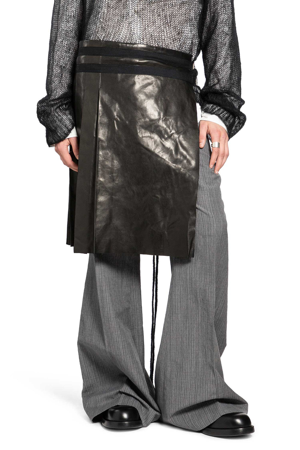 ANN DEMEULEMEESTER Mane Kilt in Vintage Lux Grained Leather man