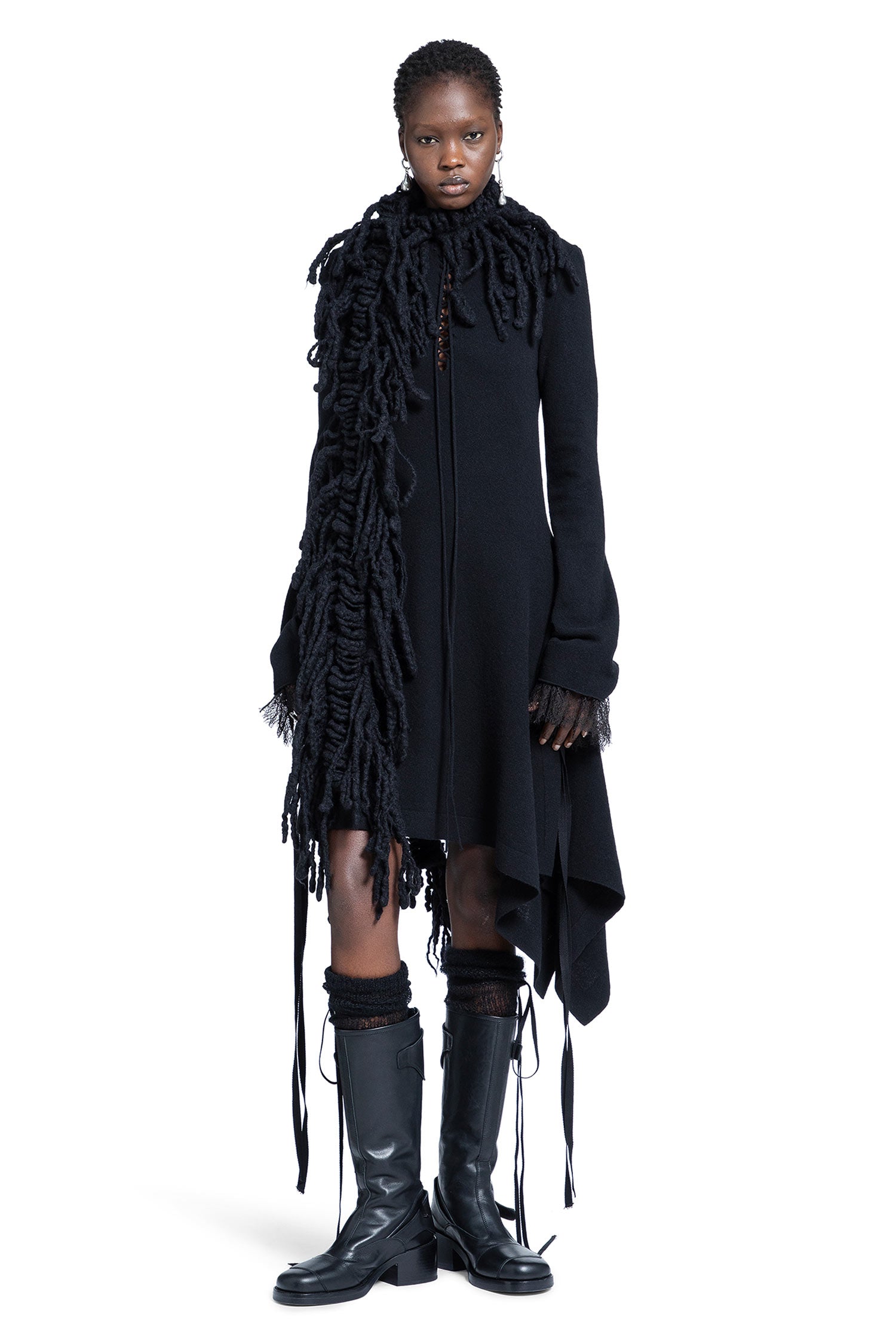 Cordule Lace-Up Serafino Dress