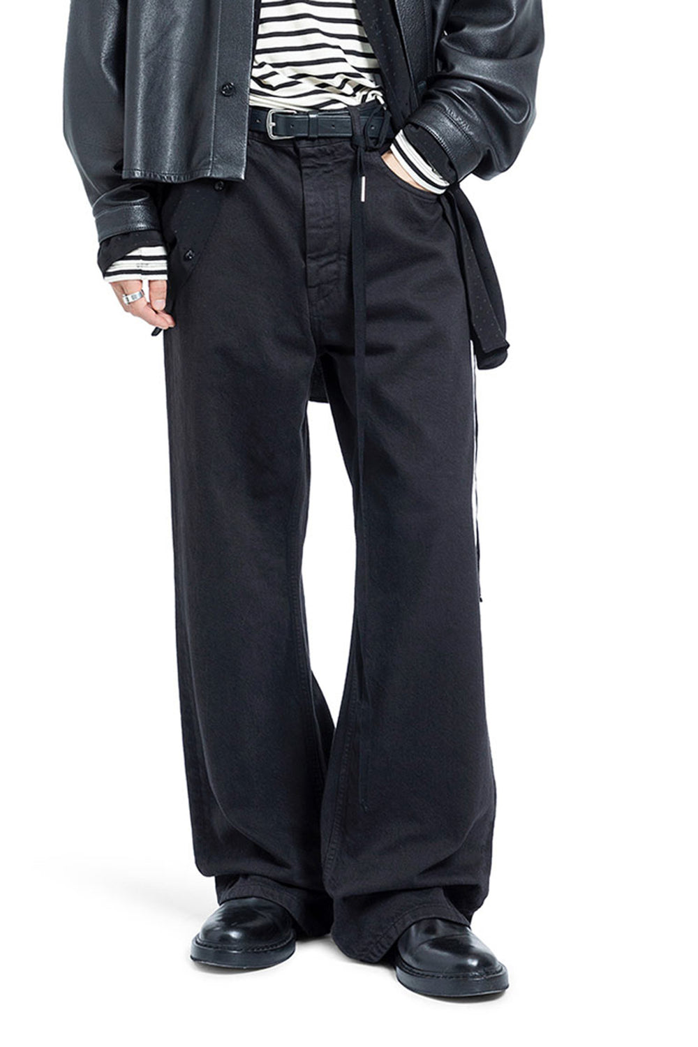 ANN DEMEULEMEESTER Modest 5 Pockets Relaxed Flared Trousers man