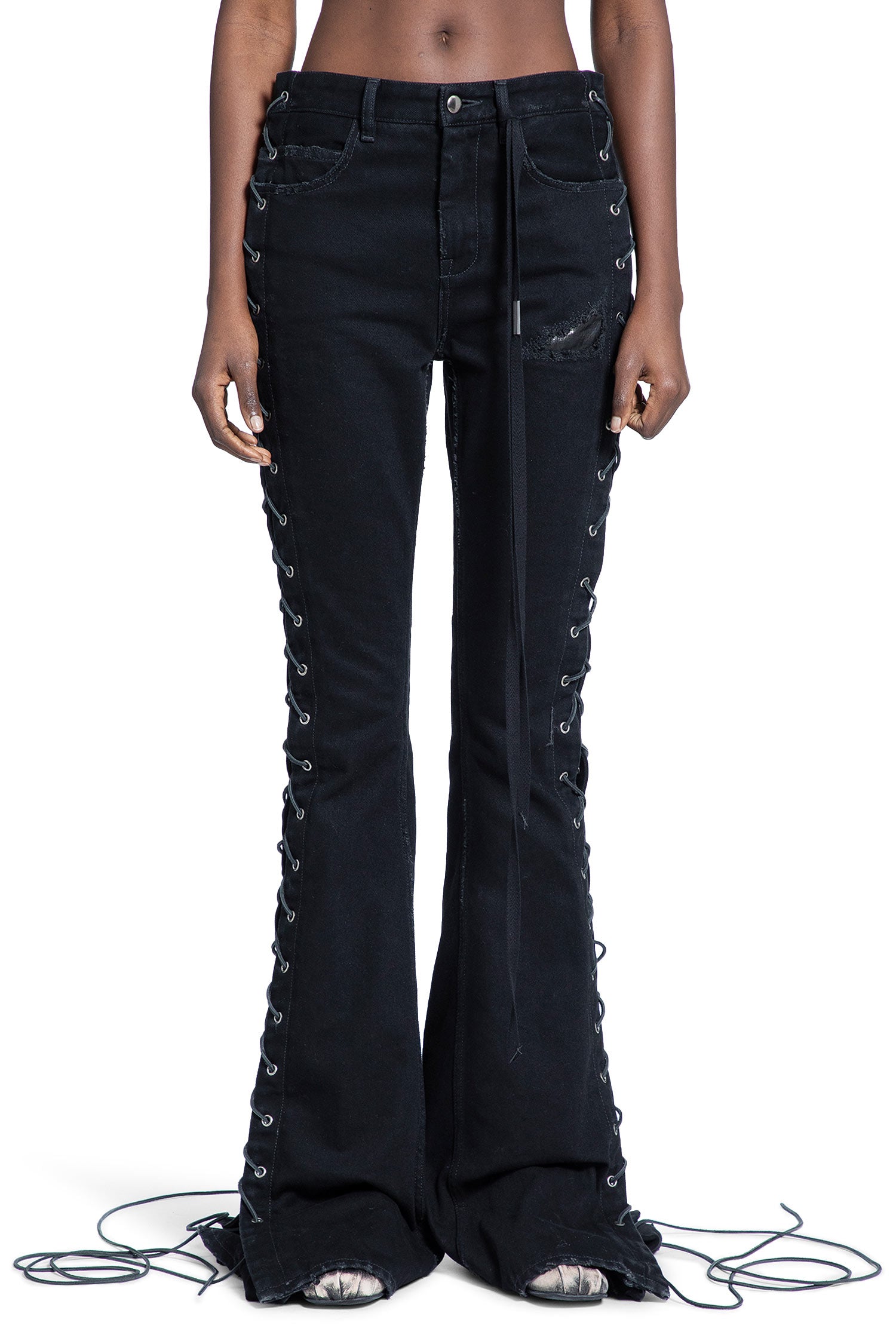Treze Lace-Up Bootcut Jeans