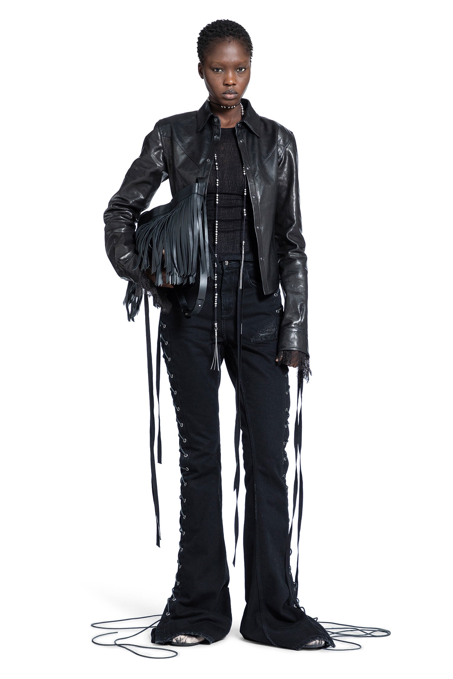 Treze Lace-Up Bootcut Jeans