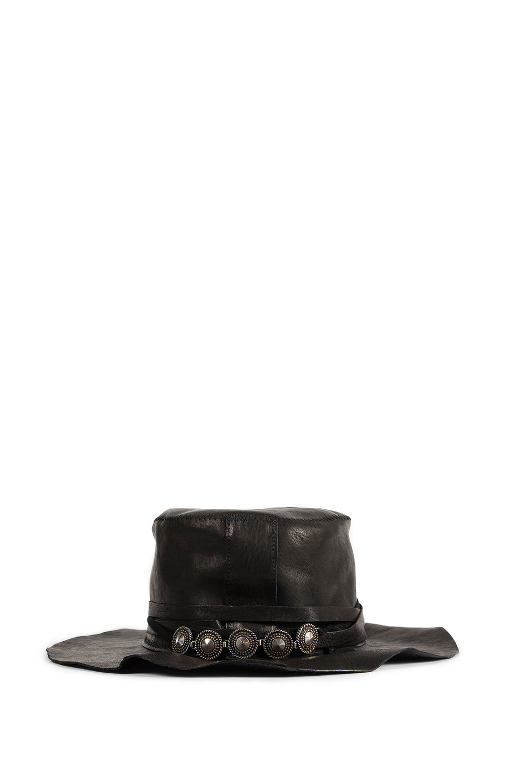 Aril Small Leather Hat With Studs