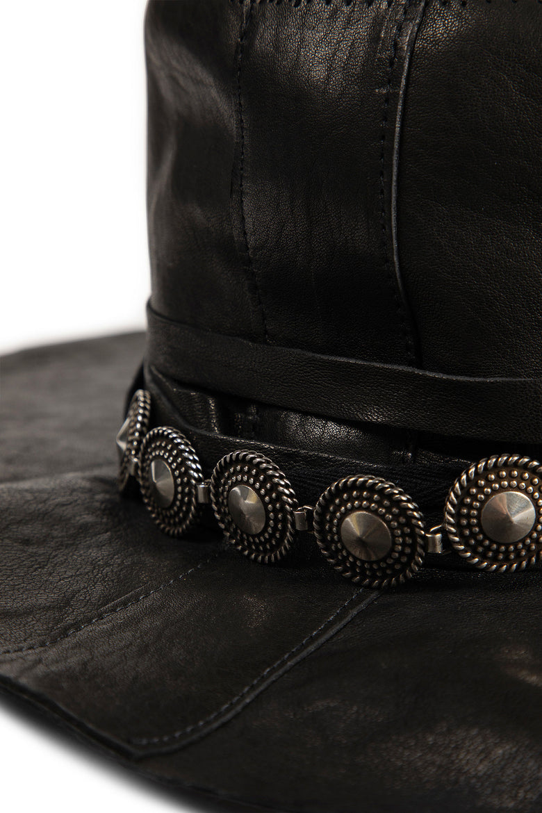 Aril Small Leather Hat With Studs