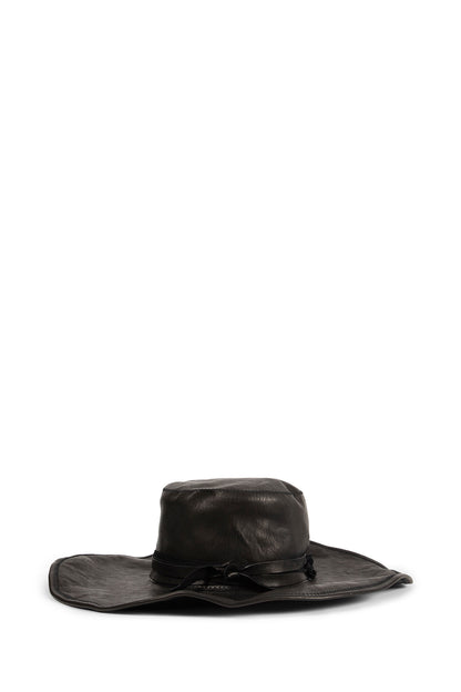 Tias Large Leather Hat With Studs