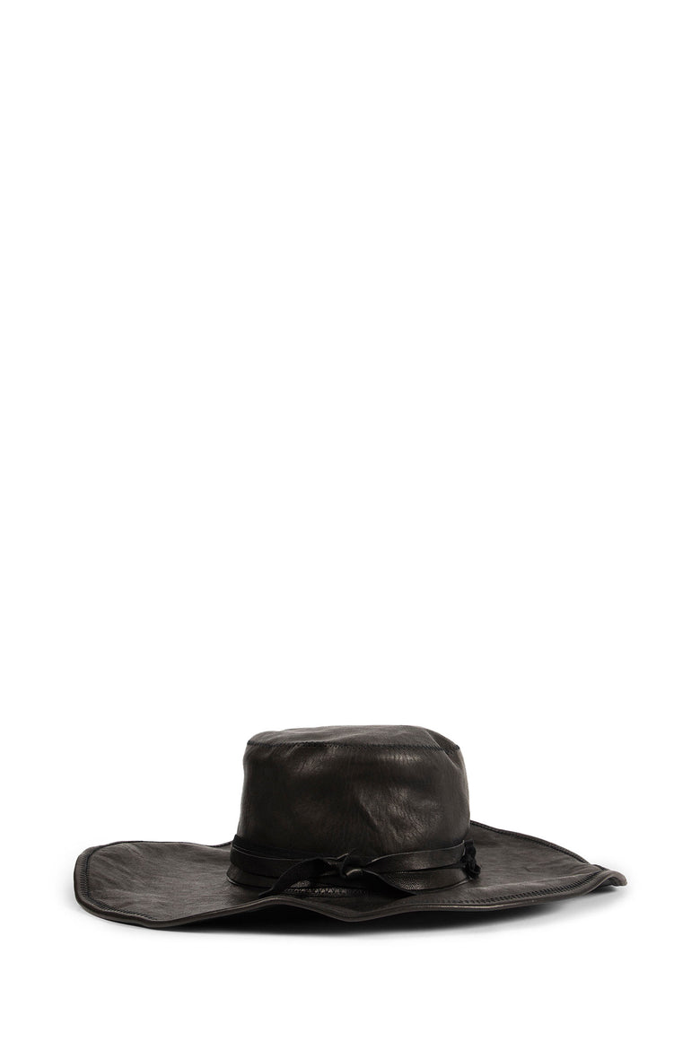 Tias Large Leather Hat With Studs