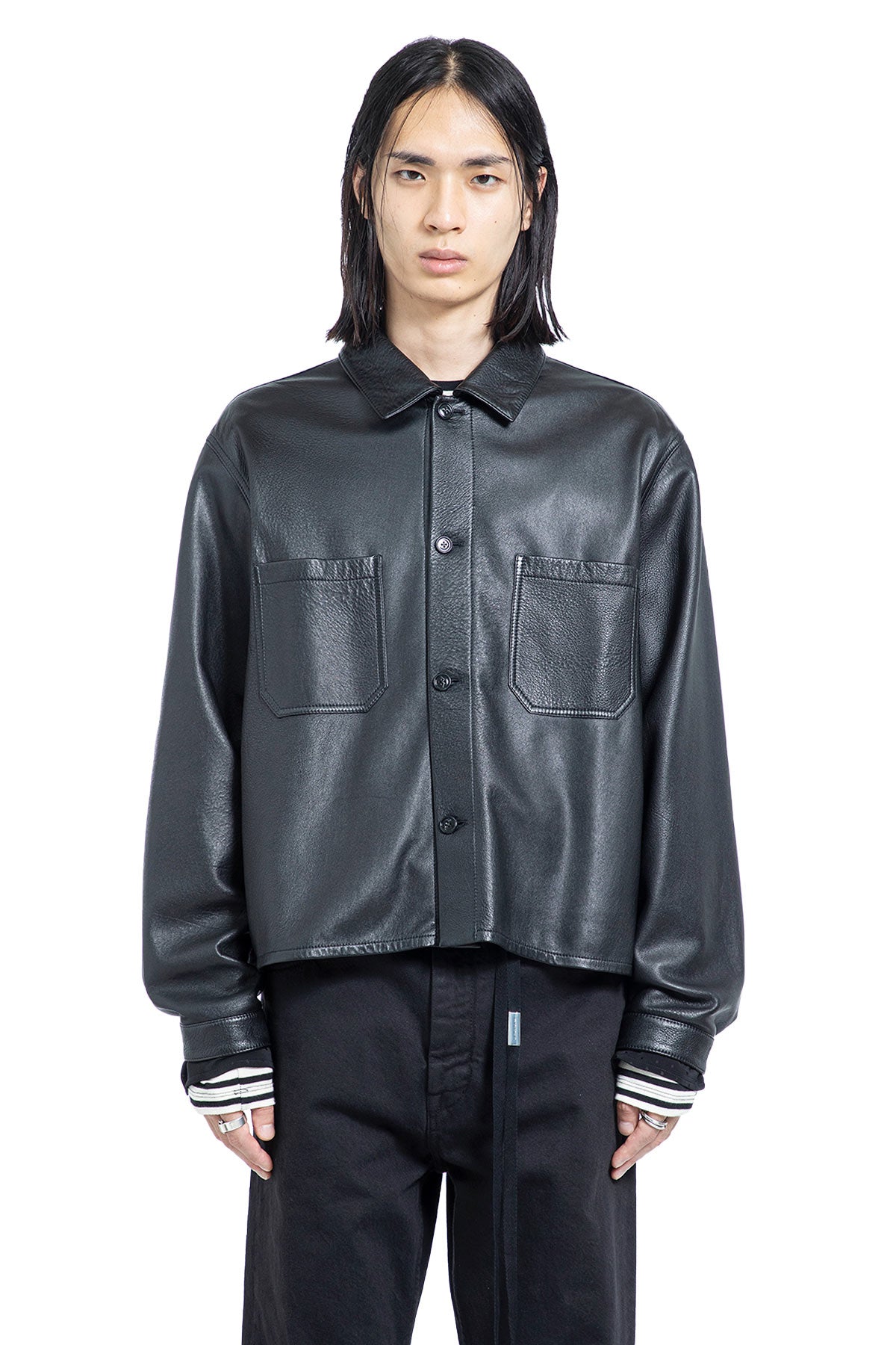 Juel Boxy overshirt in Leather