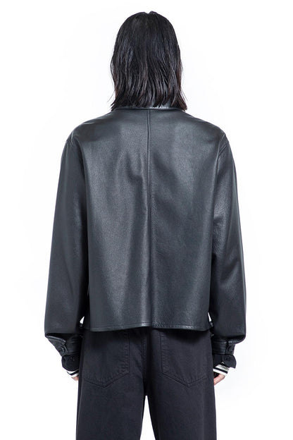 Juel Boxy overshirt in Leather