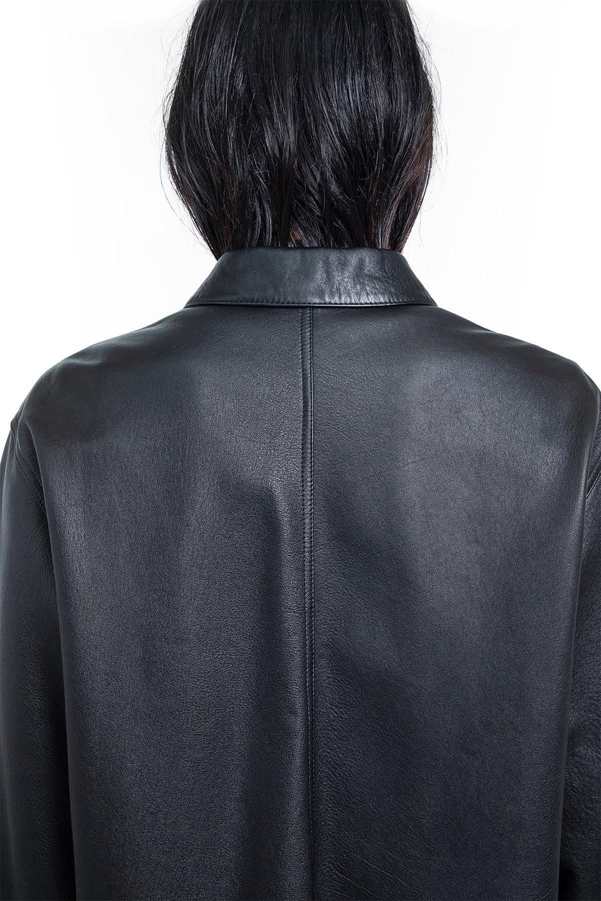 Juel Boxy overshirt in Leather