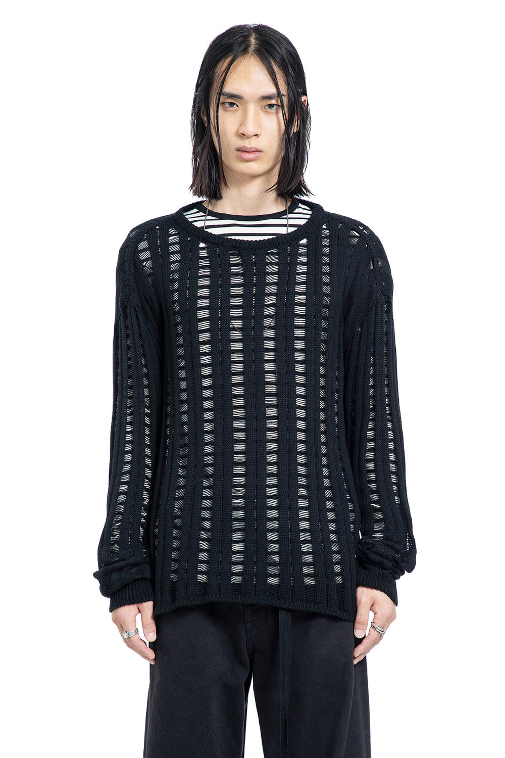 ANN DEMEULEMEESTER Danial Ladder Stitch Sweater man