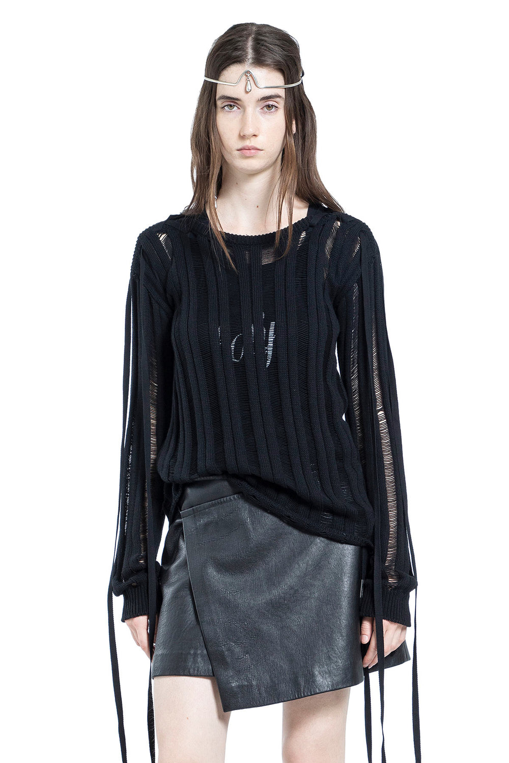 ANN DEMEULEMEESTER Gala Ladder Stitch Sweater woman