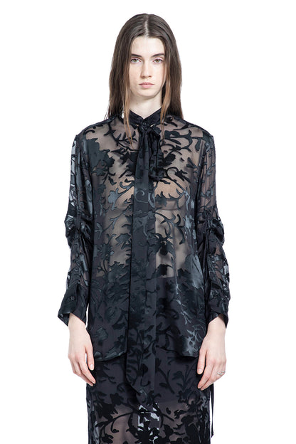 Dien Standard Collar Long Shirt with Foulard