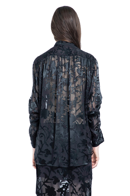 Dien Standard Collar Long Shirt with Foulard