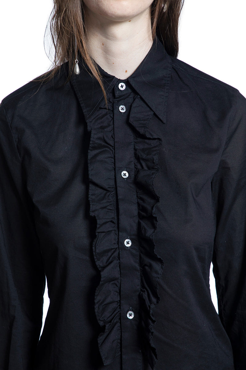Erma Ruffled Shirt in Light Cotton Poplin