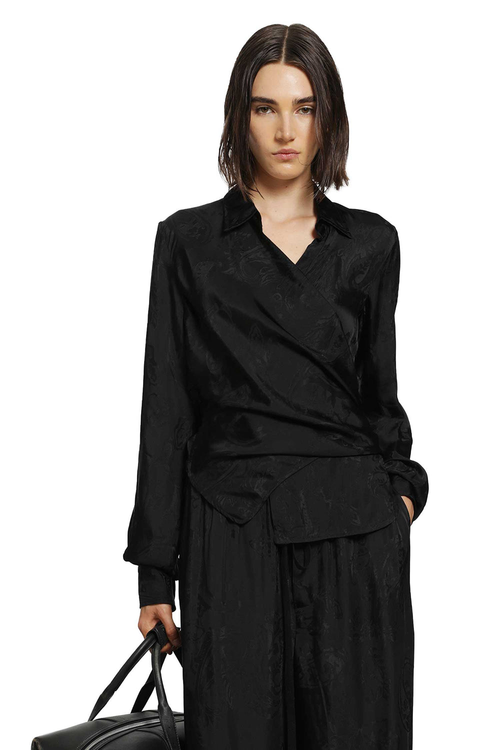 ANN DEMEULEMEESTER Alba Wrap Shirt woman